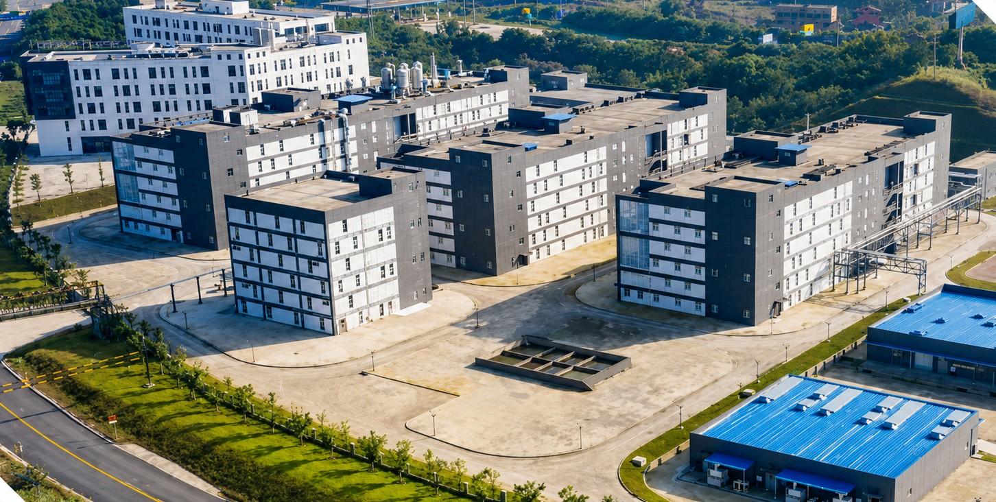 Aerial view of the production site